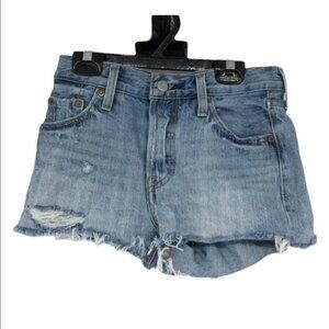Levi’s 501 cutoff blue denim  shorts distressing